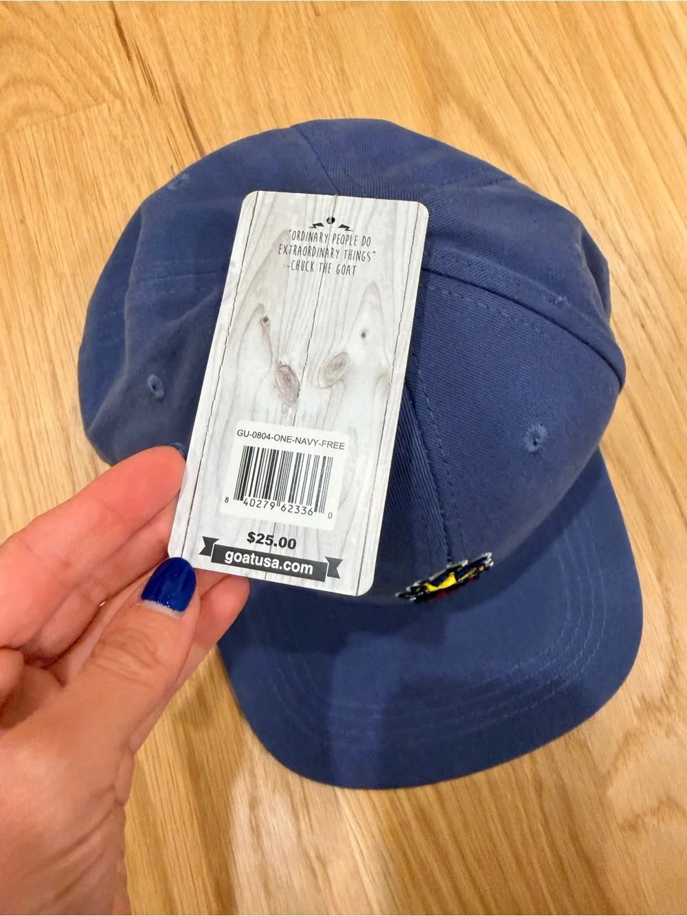 GOAT USA NAVY HAT- NEW WITH TAGS